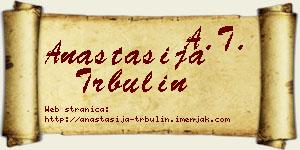 Anastasija Trbulin vizit kartica